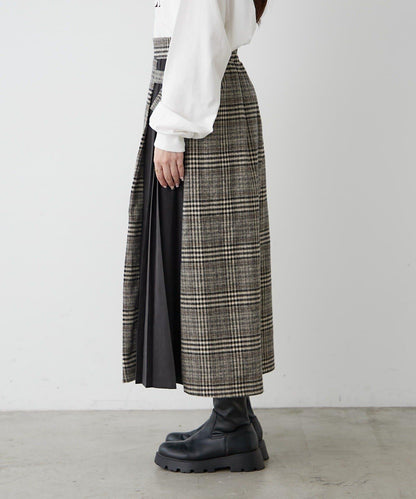 360°立體顯瘦【RMAF】側褶格紋半身裙