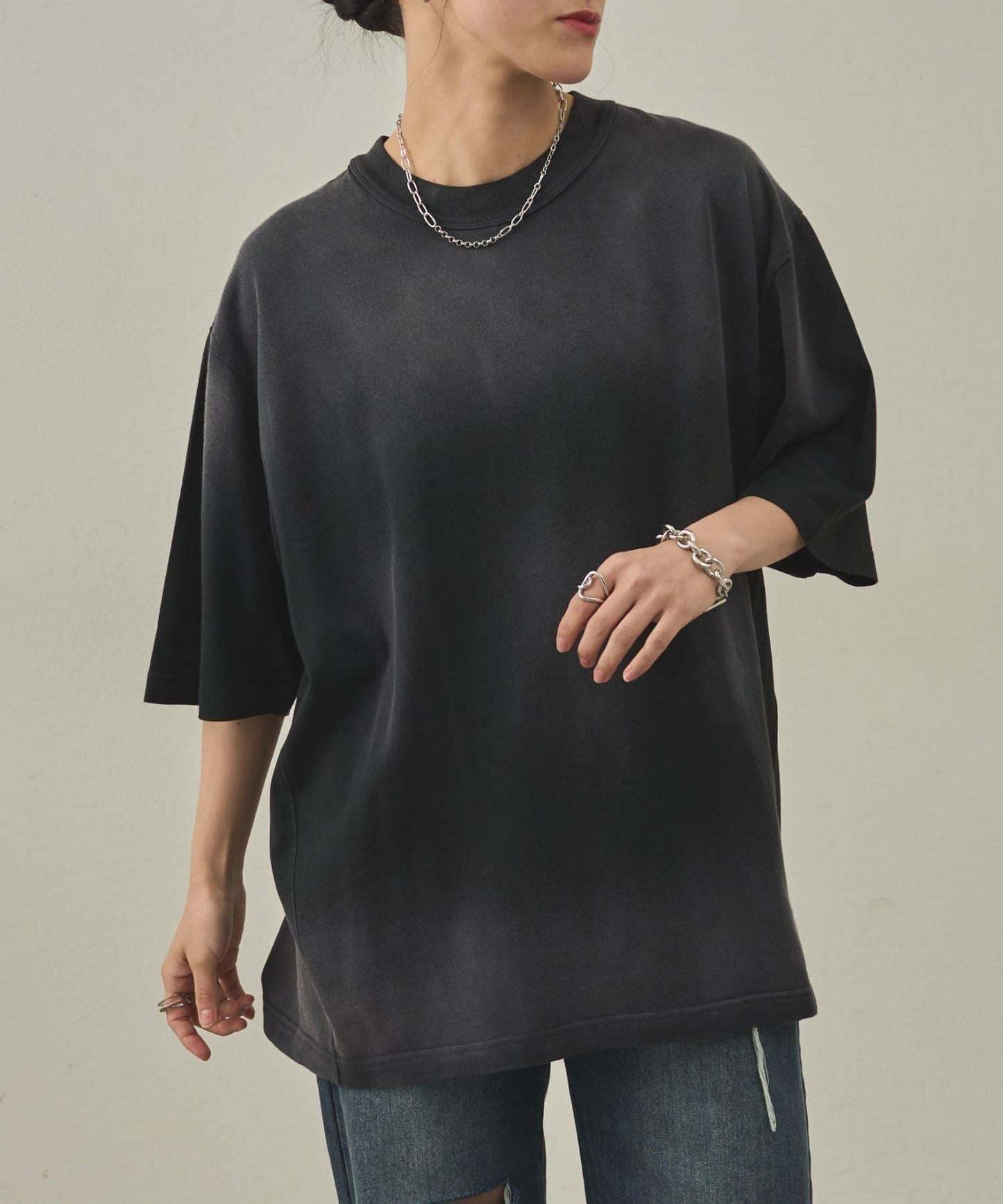 【paradigm】氣烤天竺硫化染噴霧T恤