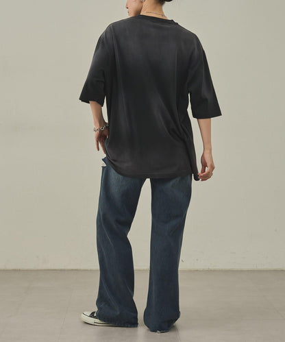 【paradigm】氣烤天竺硫化染噴霧T恤