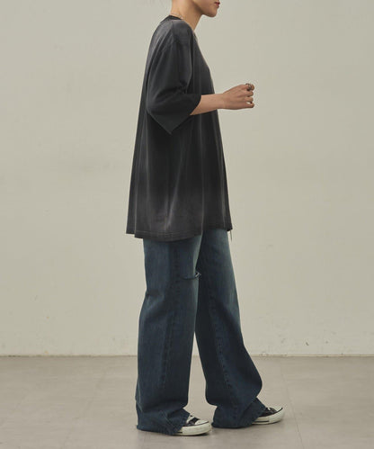 【paradigm】氣烤天竺硫化染噴霧T恤