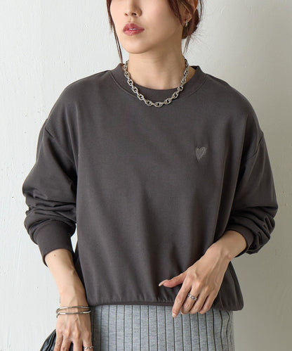 愛心刺繡衛衣套頭衫