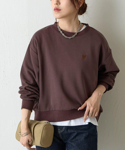 愛心刺繡衛衣套頭衫