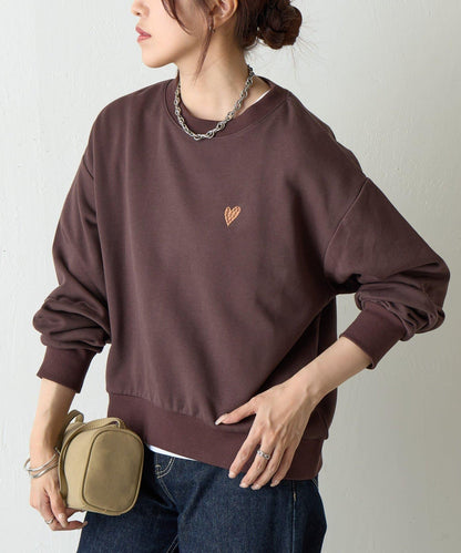 愛心刺繡衛衣套頭衫