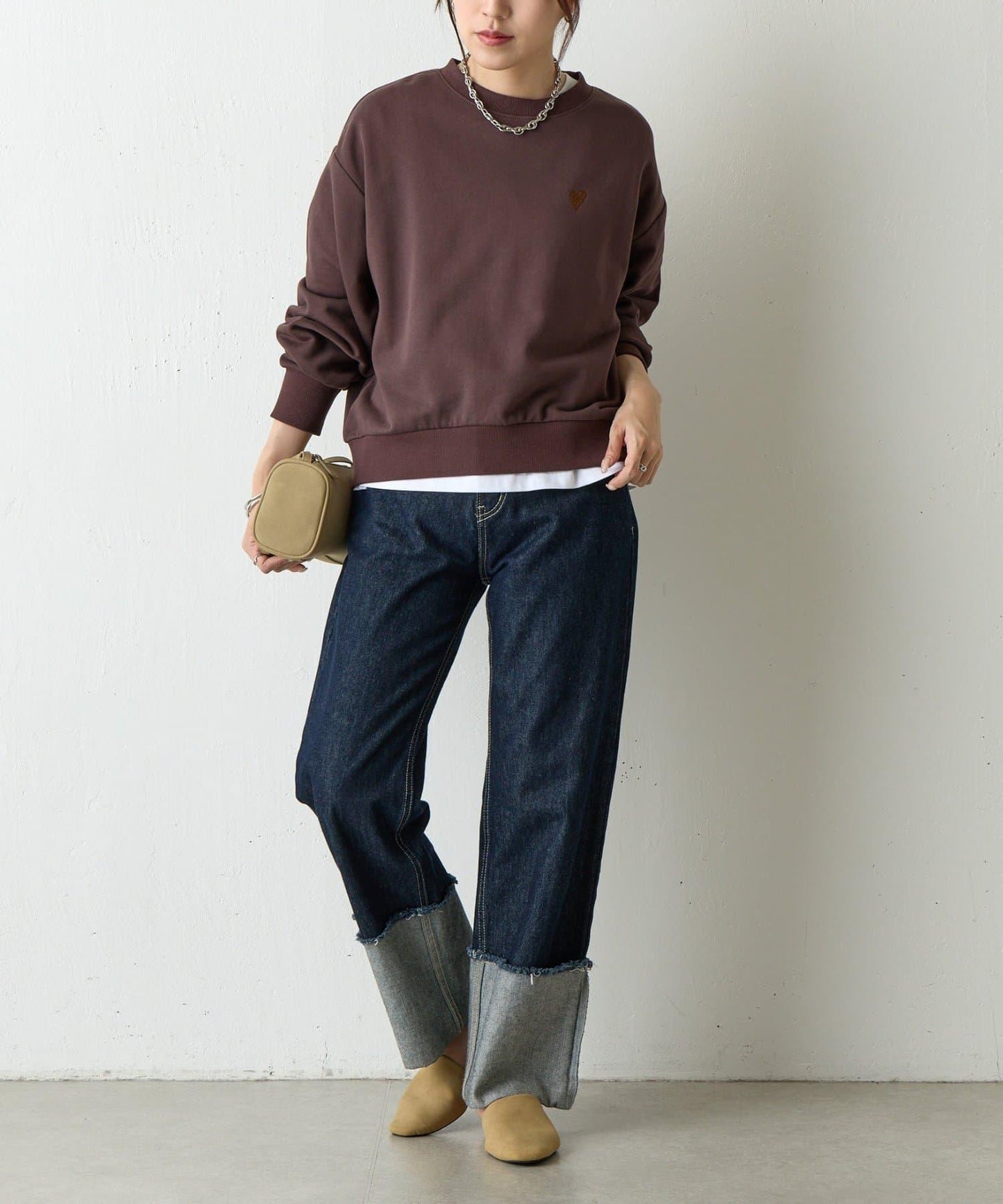 愛心刺繡衛衣套頭衫