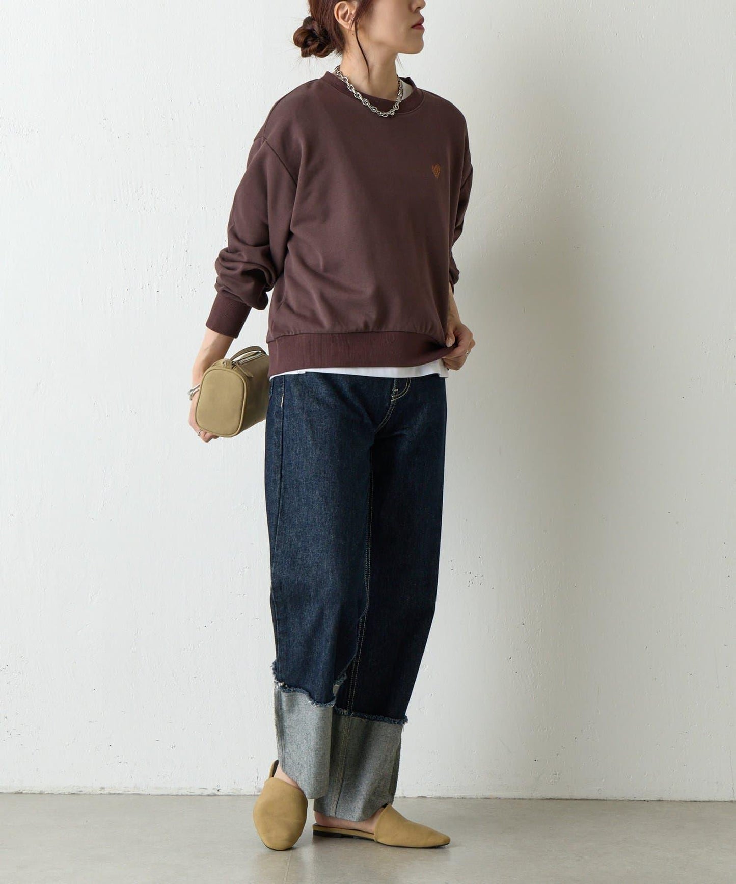 愛心刺繡衛衣套頭衫