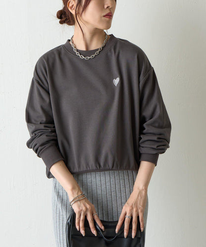 愛心刺繡衛衣套頭衫