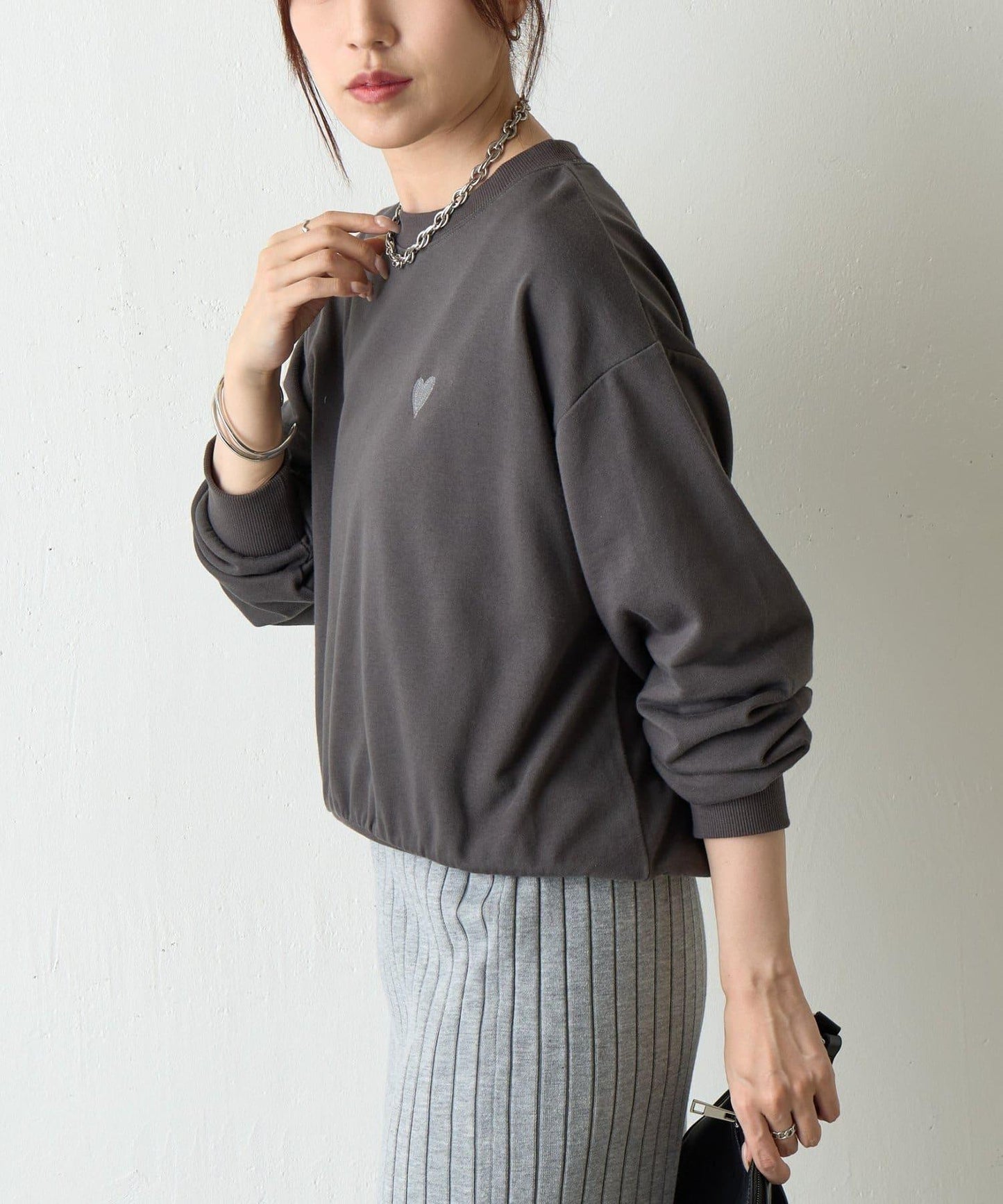 愛心刺繡衛衣套頭衫