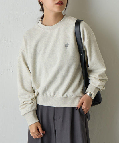 愛心刺繡衛衣套頭衫