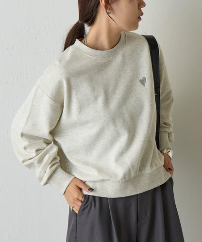 愛心刺繡衛衣套頭衫