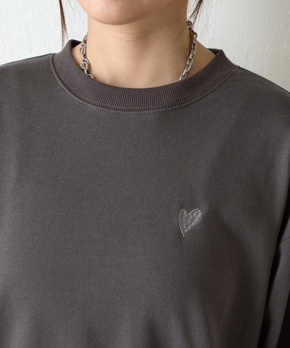 愛心刺繡衛衣套頭衫