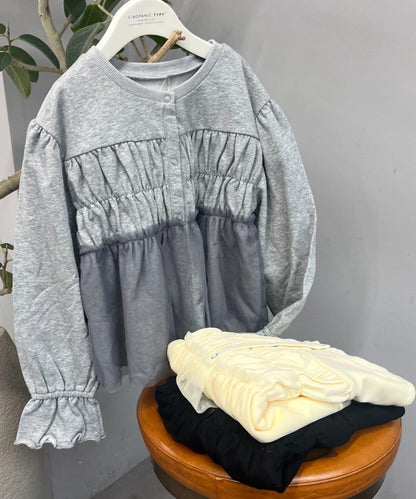 【網店限定】【兒童】2WAY抽褶網紗迷你衛衣開衫