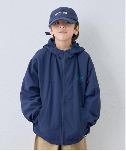 【KIDS】背部刺繡連帽衝鋒衣