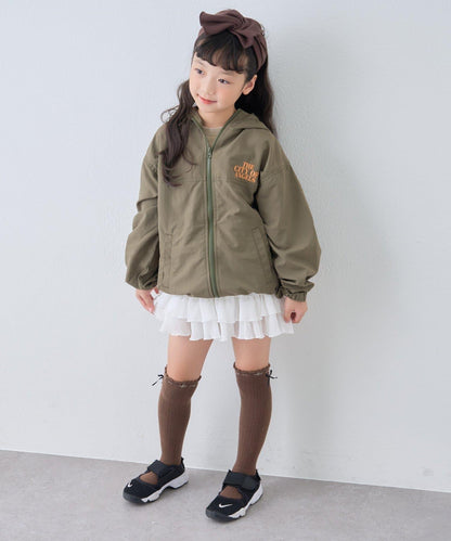 【KIDS】背部刺繡連帽衝鋒衣