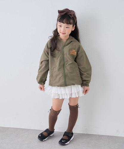【KIDS】背部刺繡連帽衝鋒衣