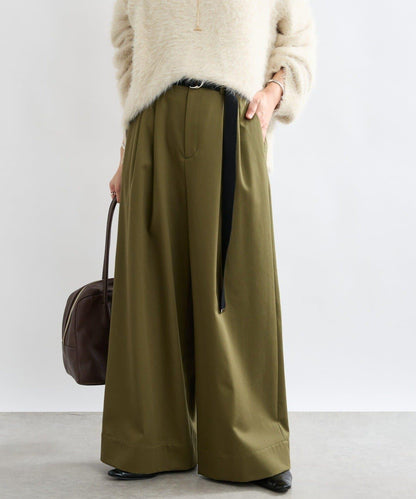 【輕盈感】褶皺工裝寬腿褲