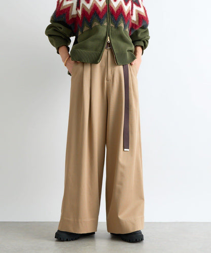 【輕盈感】褶皺工裝寬腿褲