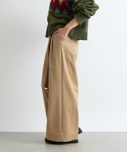 【輕盈感】褶皺工裝寬腿褲