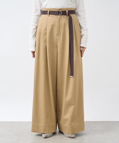 【輕盈感】褶皺工裝寬腿褲