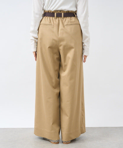 【輕盈感】褶皺工裝寬腿褲