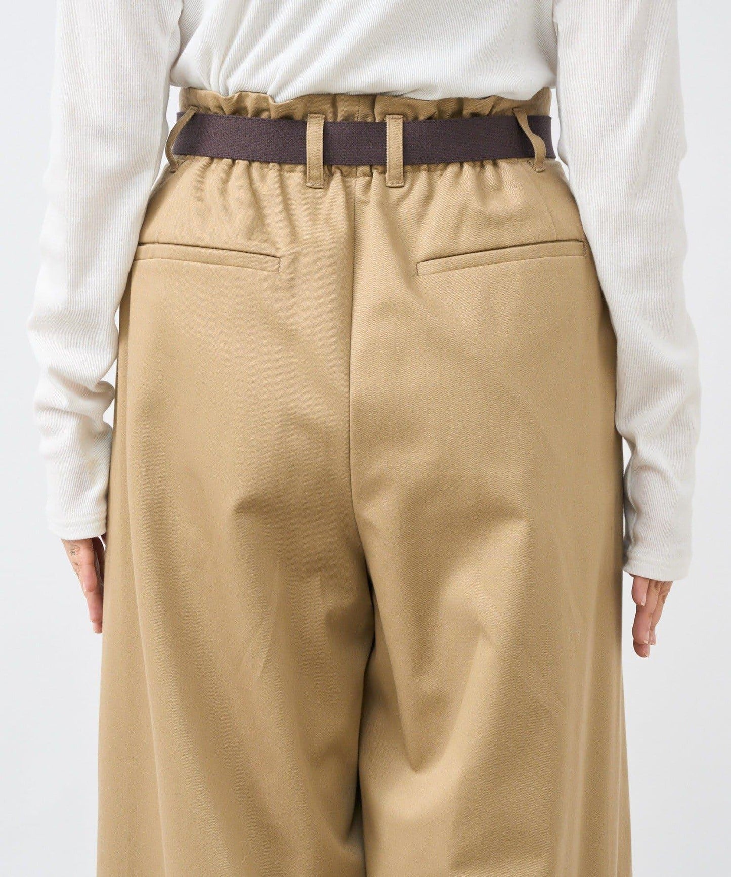 【輕盈感】褶皺工裝寬腿褲