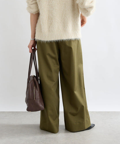 【輕盈感】褶皺工裝寬腿褲