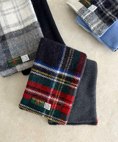 《聯名》【TWEED MILL】羊毛格紋雙面圍巾