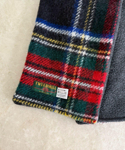 《聯名》【TWEED MILL】羊毛格紋雙面圍巾
