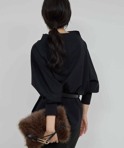 【近期開始】【ガランテ的名品推出新款！】褶皺瓶型針織衫