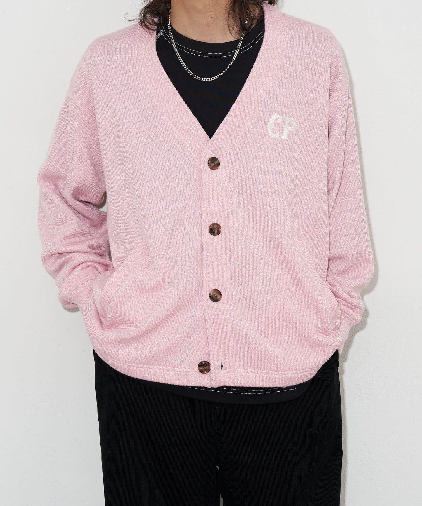 CP標誌縫線開衫