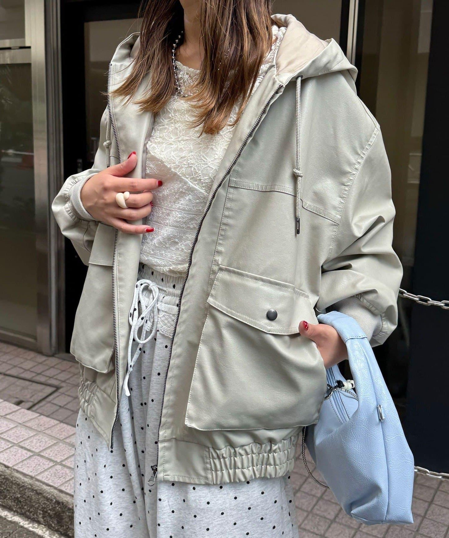 【Ciaopanic】運動風皮革連帽外套