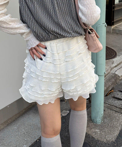 層疊荷葉邊短褲
