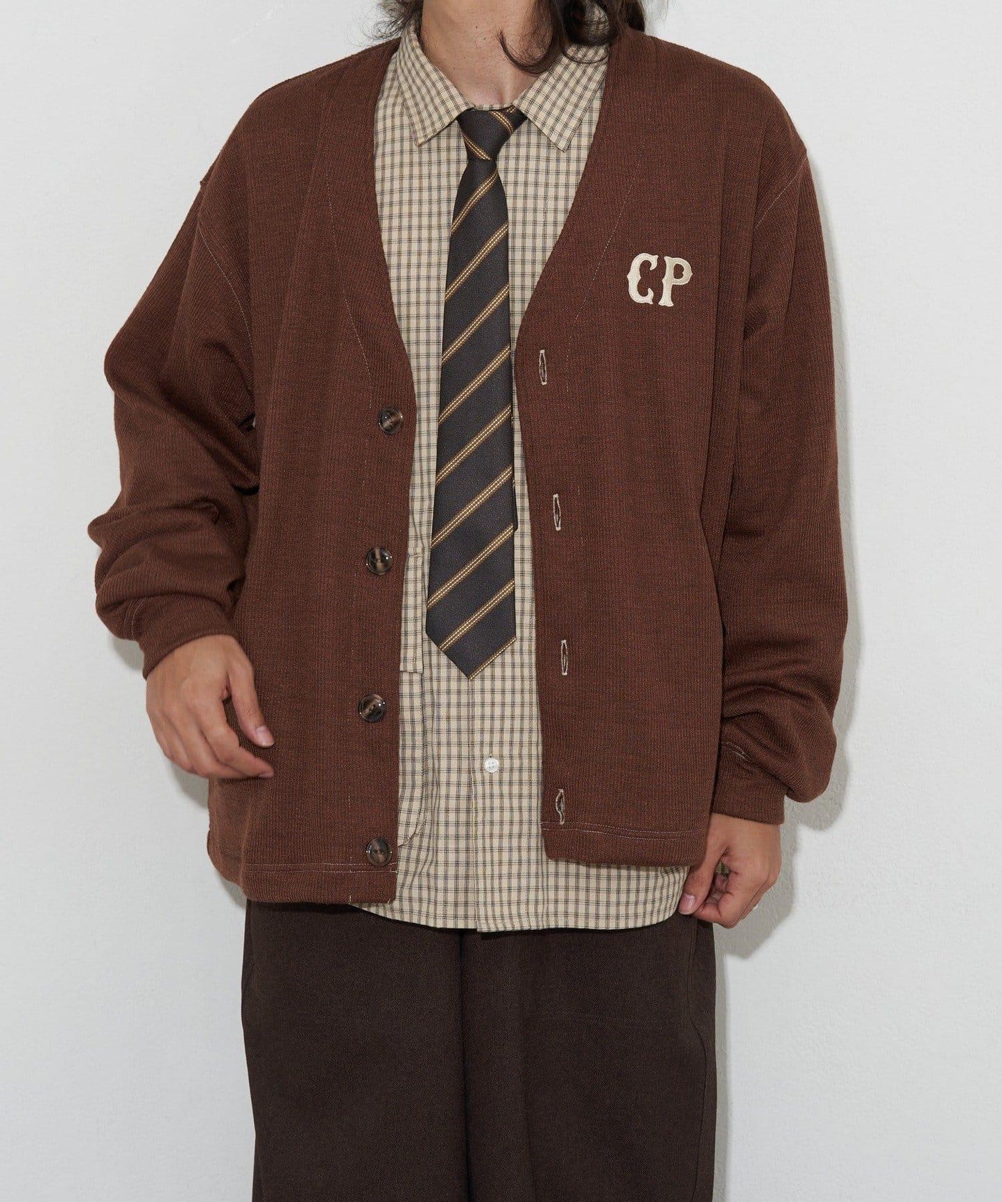 CP標誌縫線開衫