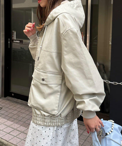 【Ciaopanic】運動風皮革連帽外套