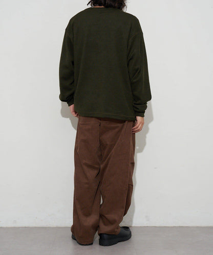 寬鬆燈芯絨闊腿褲