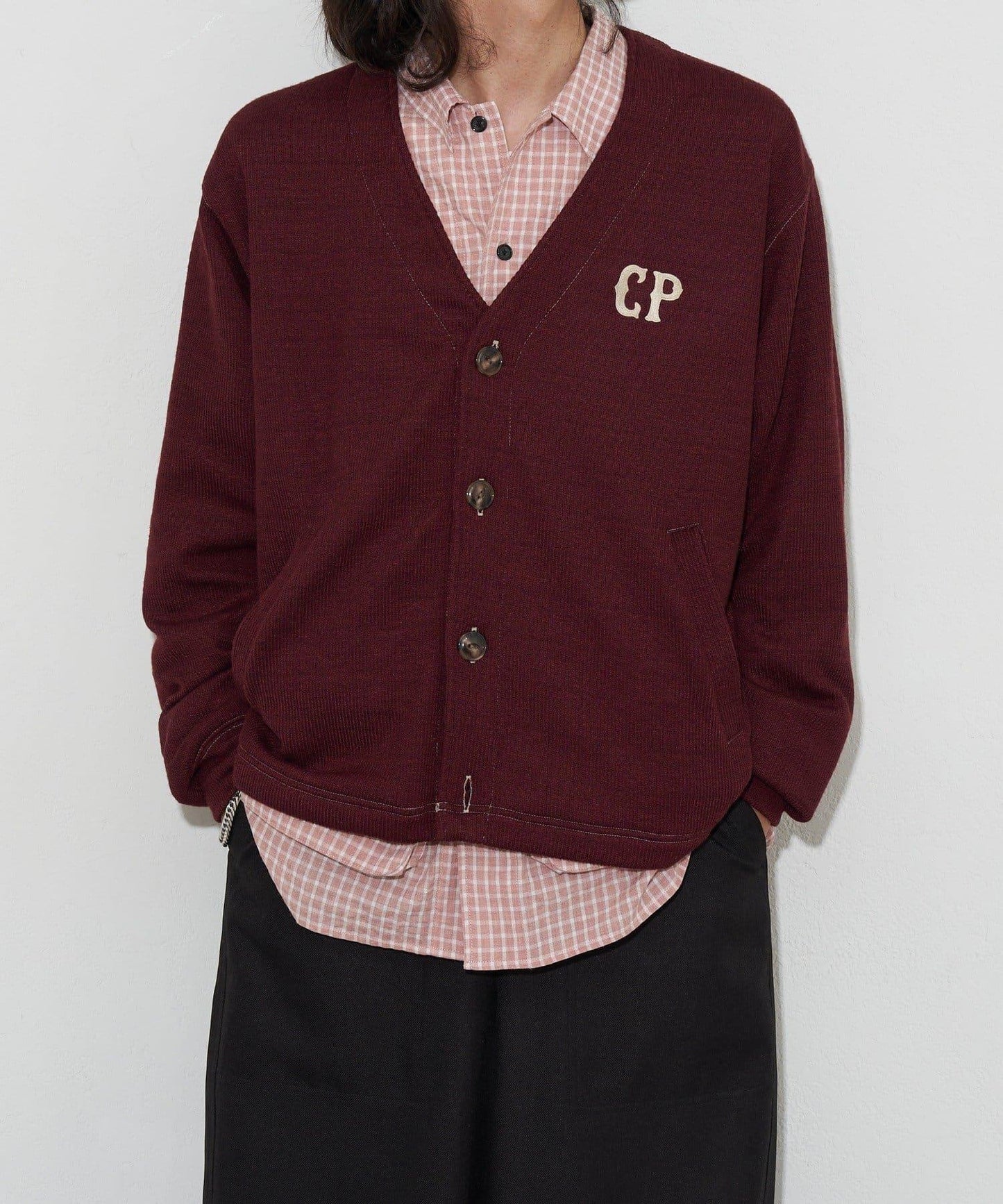 CP標誌縫線開衫