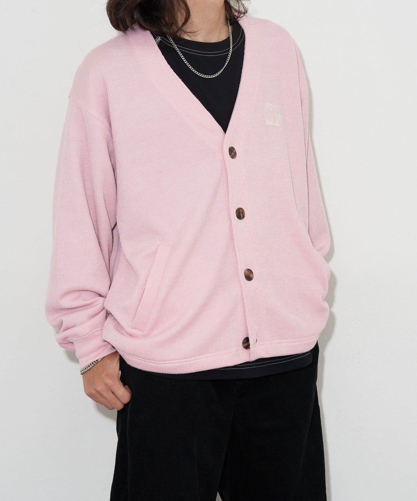 CP標誌縫線開衫