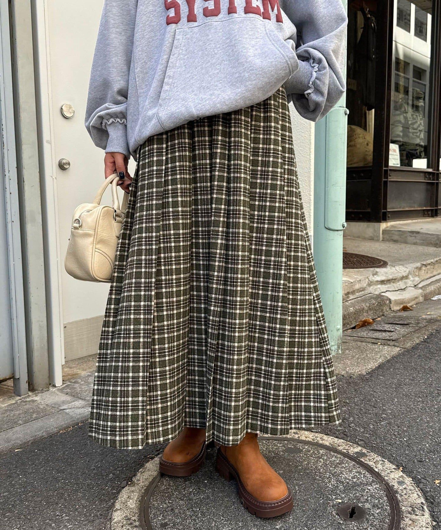 【2尺碼可選】格紋百褶裙