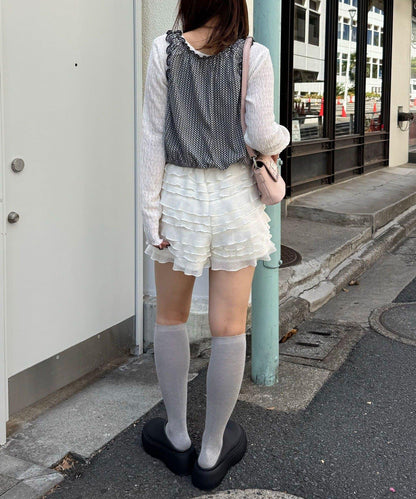 層疊荷葉邊短褲