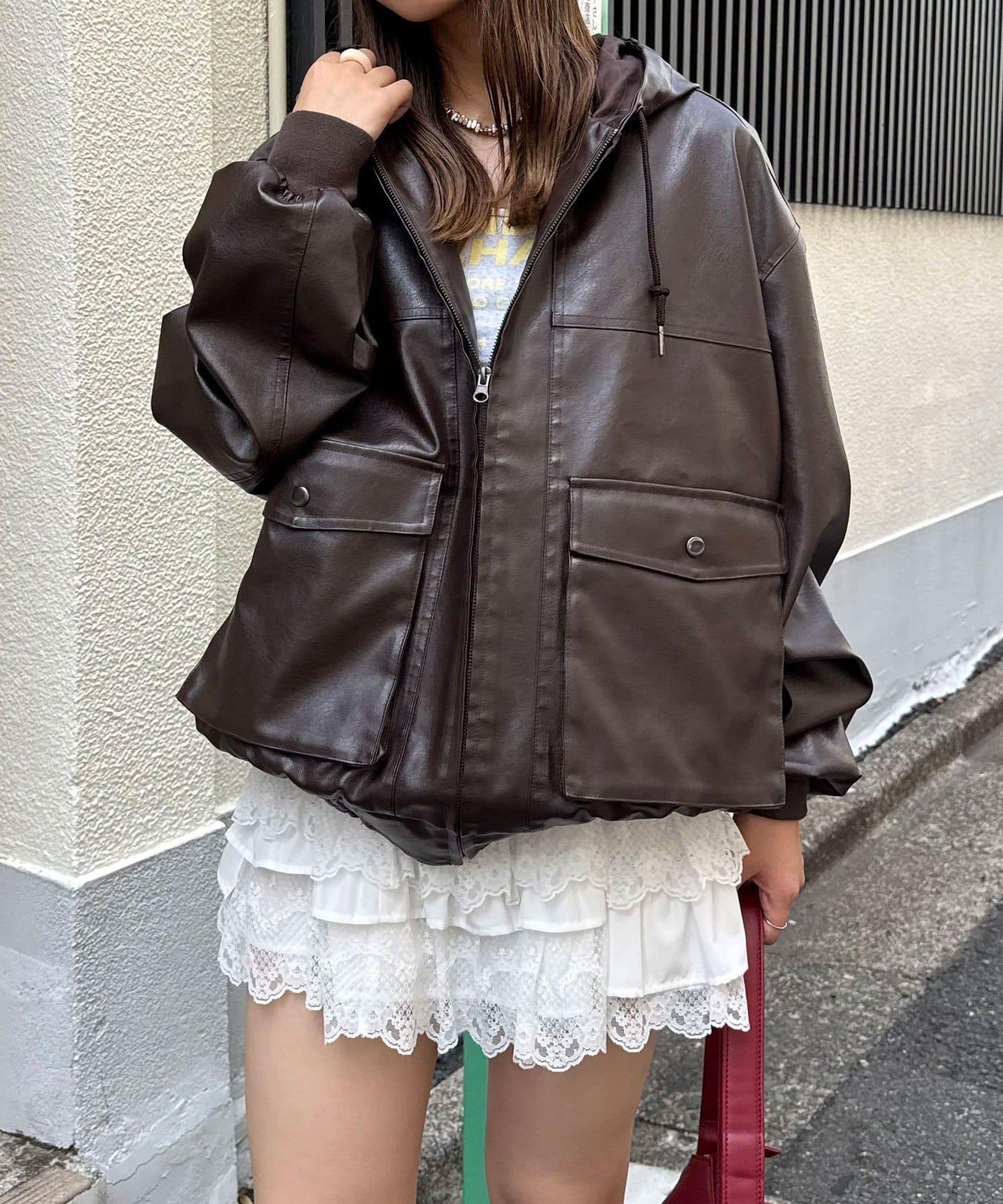 【Ciaopanic】運動風皮革連帽外套