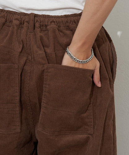 寬鬆燈芯絨闊腿褲