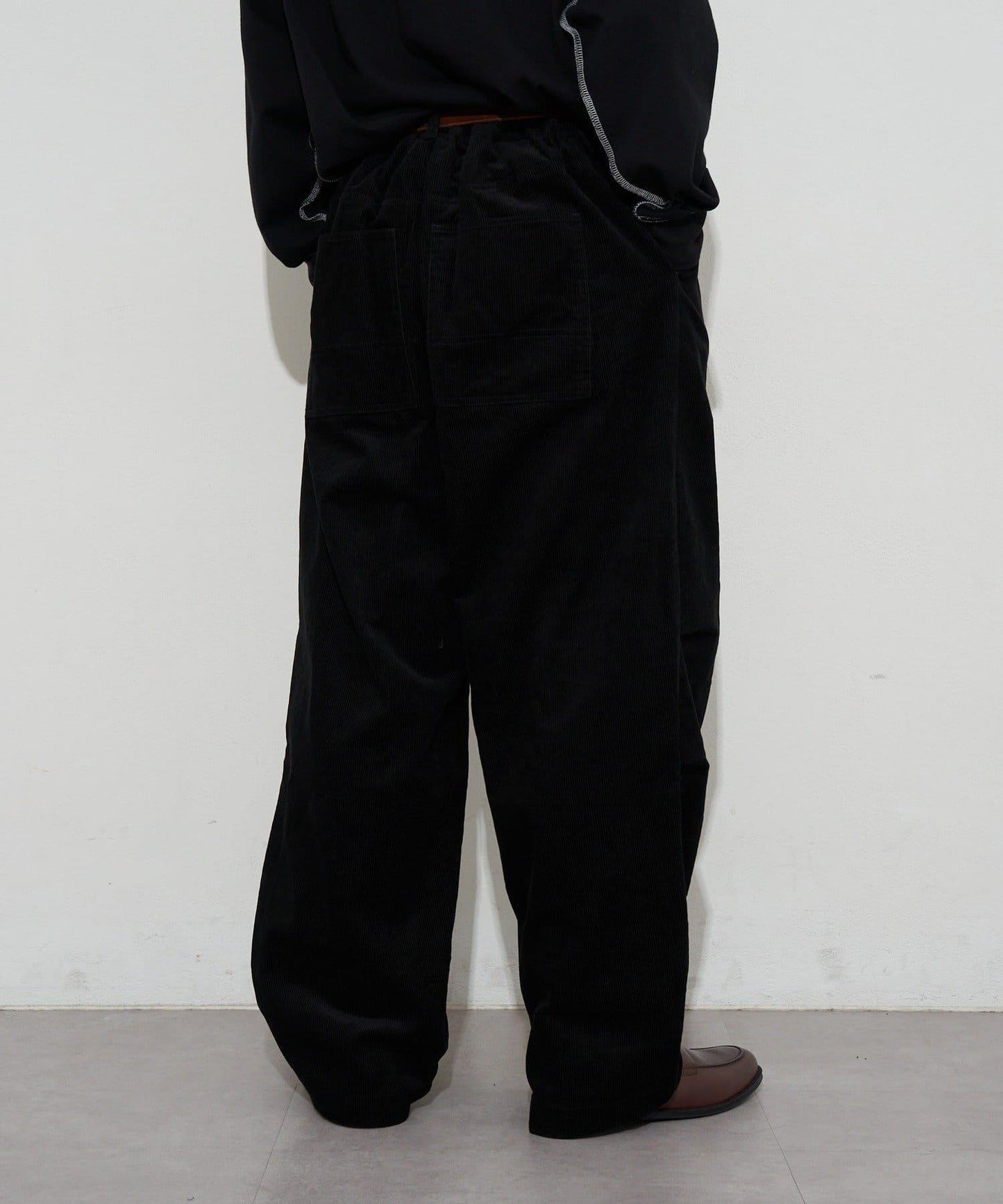 寬鬆燈芯絨闊腿褲