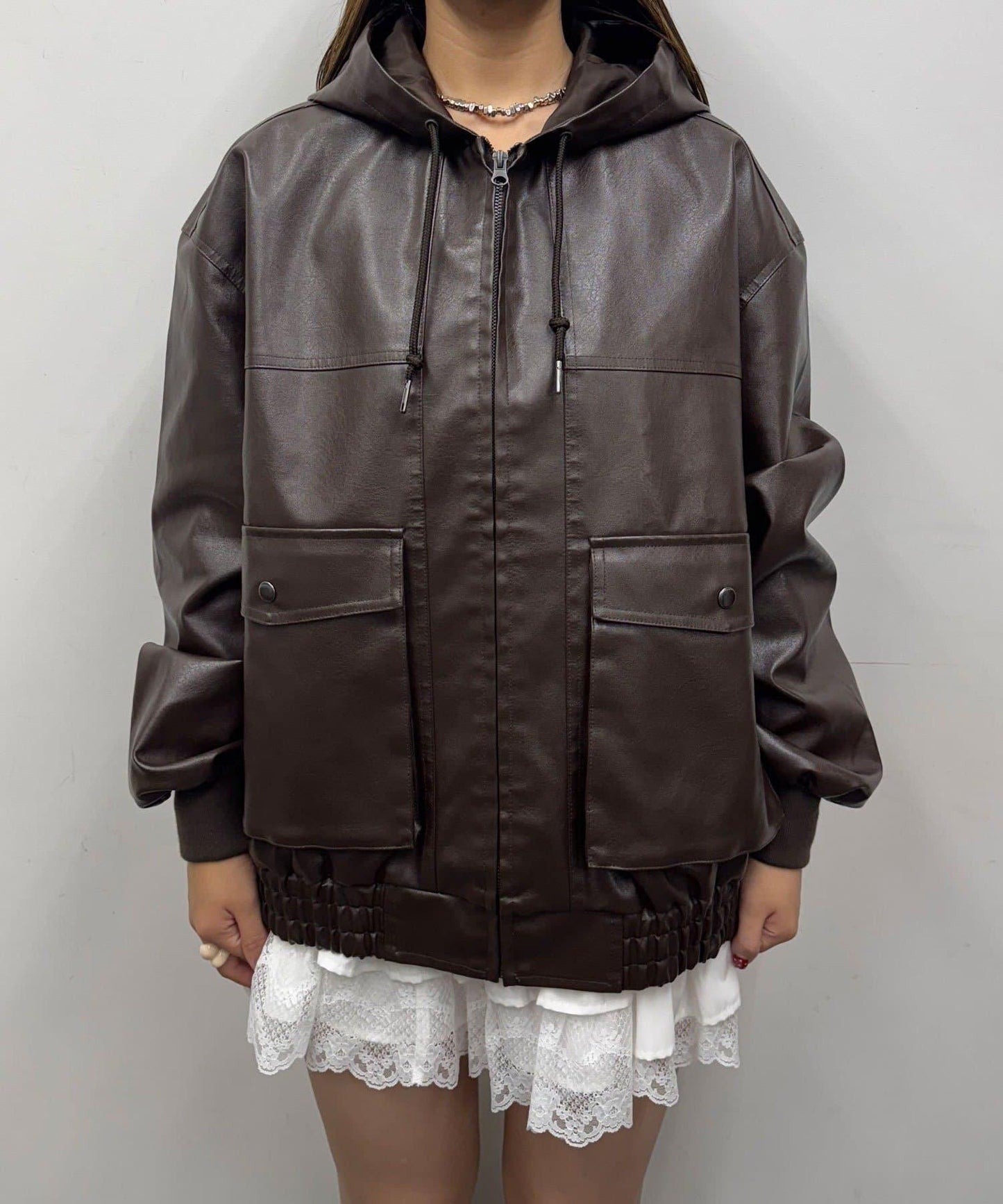 【Ciaopanic】運動風皮革連帽外套