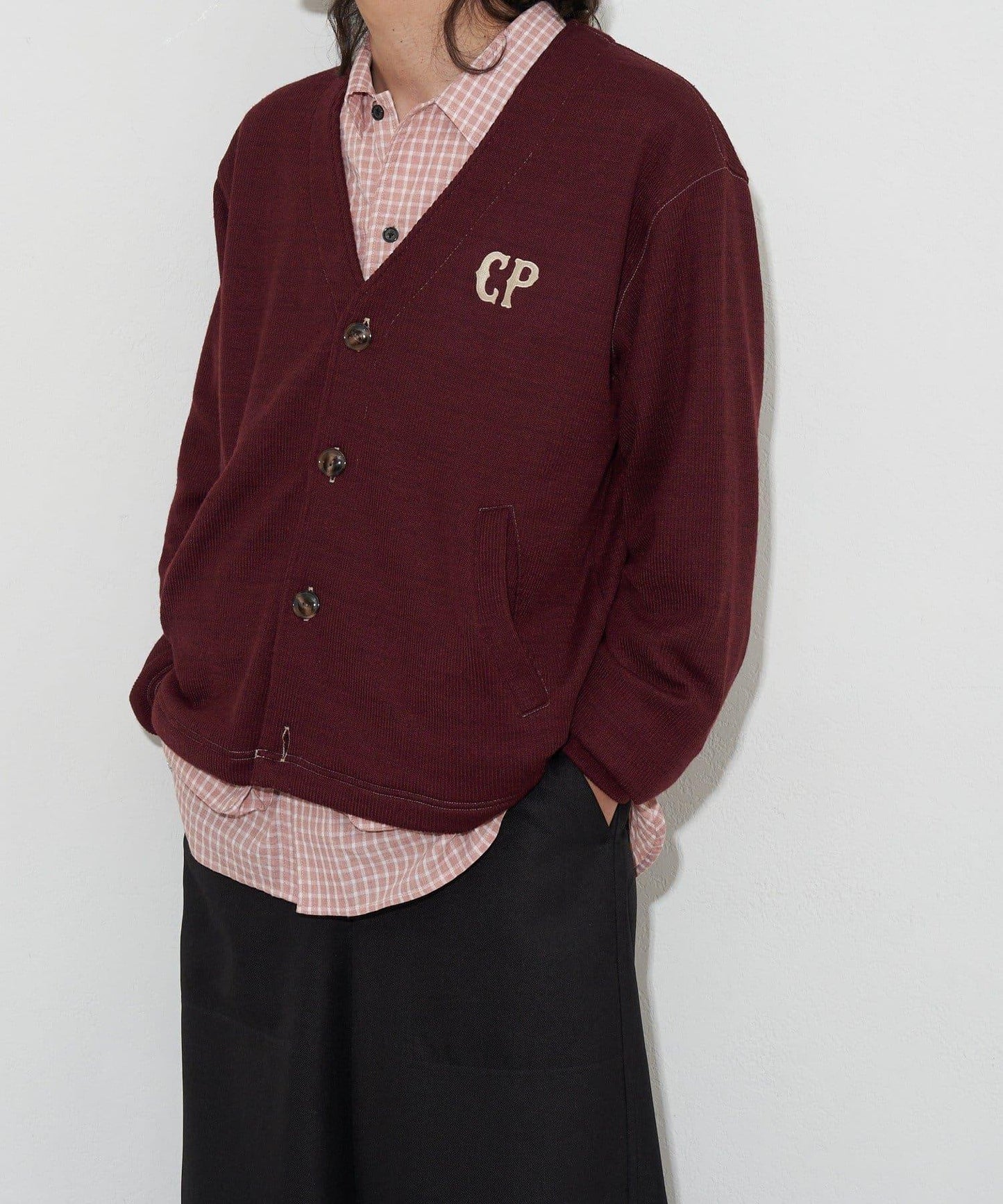CP標誌縫線開衫