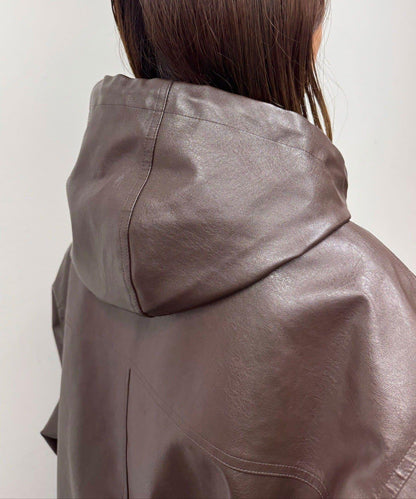 【Ciaopanic】運動風皮革連帽外套