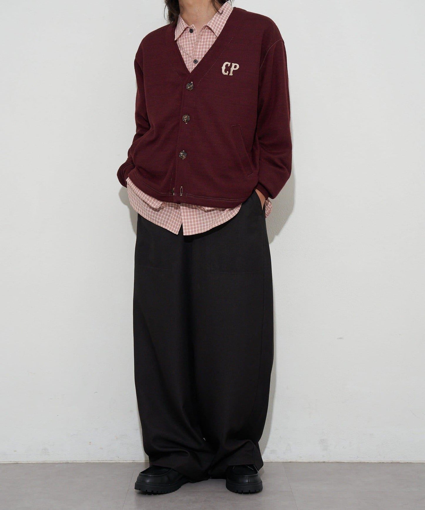 CP標誌縫線開衫