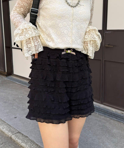 層疊荷葉邊短褲