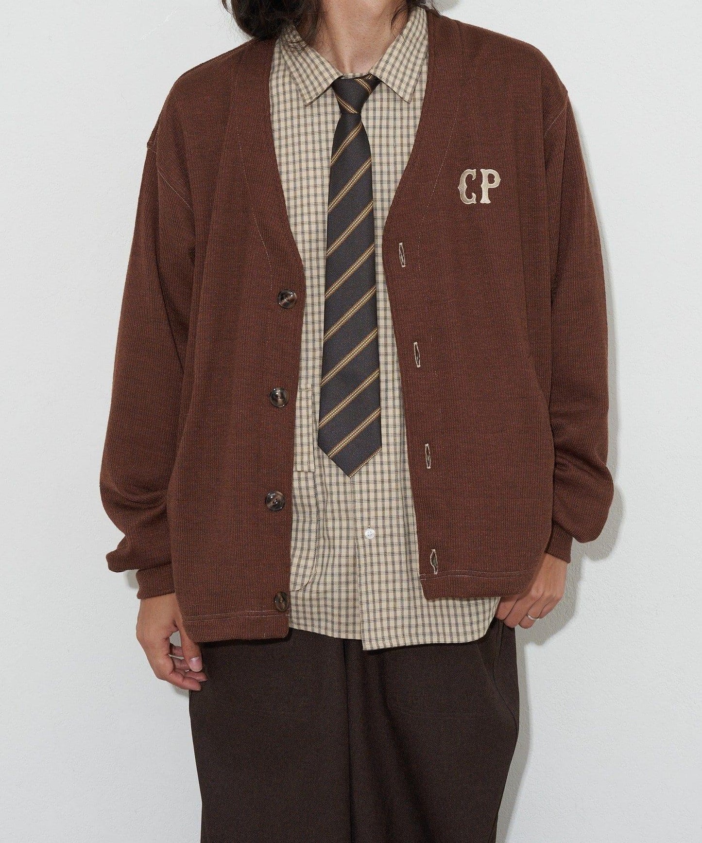 CP標誌縫線開衫