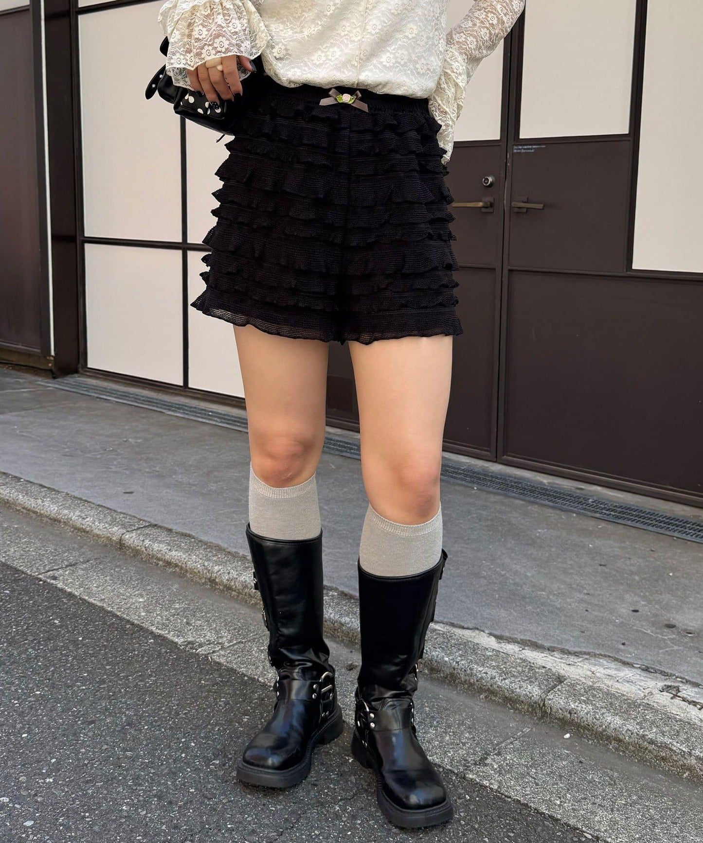 層疊荷葉邊短褲