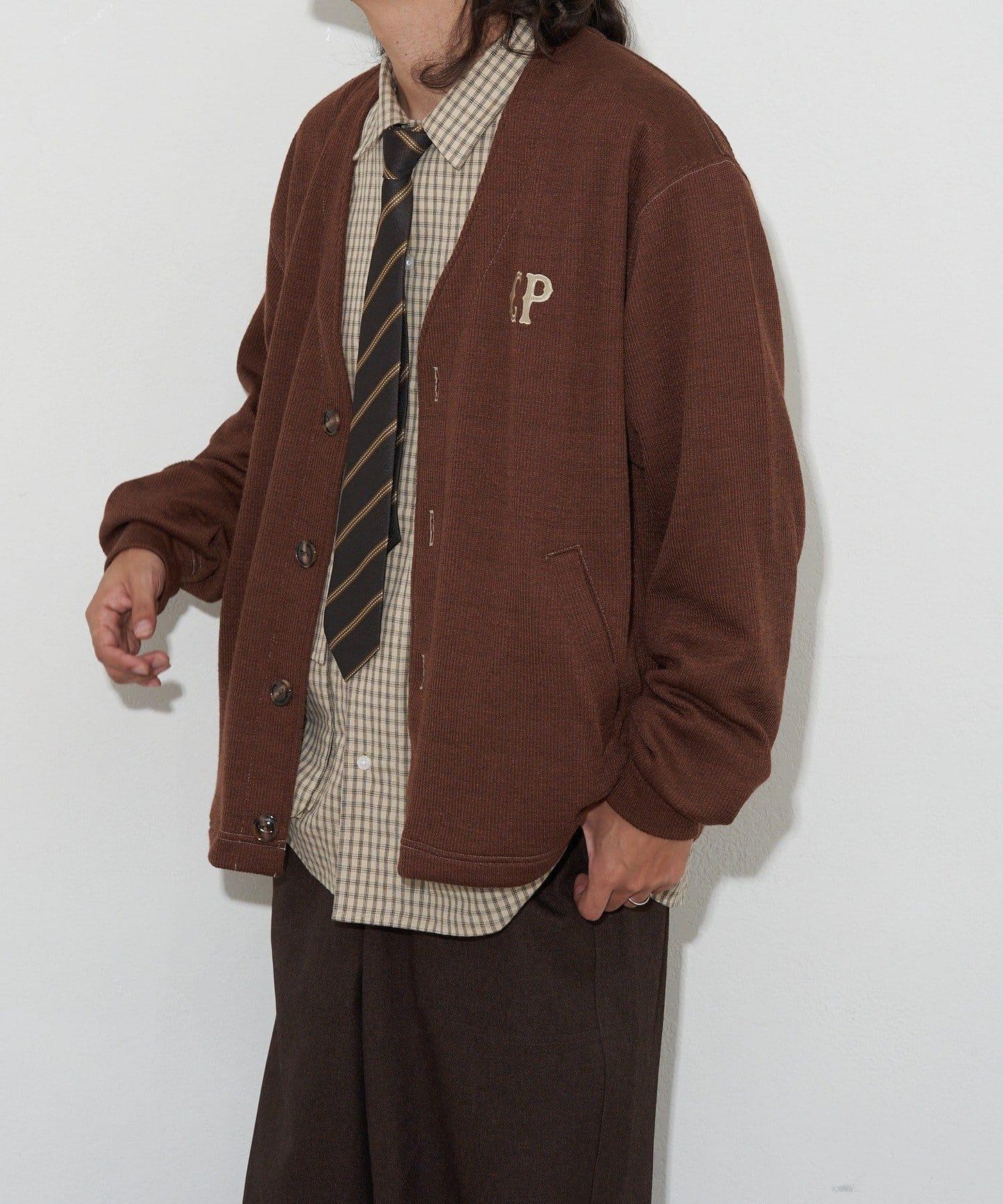 CP標誌縫線開衫