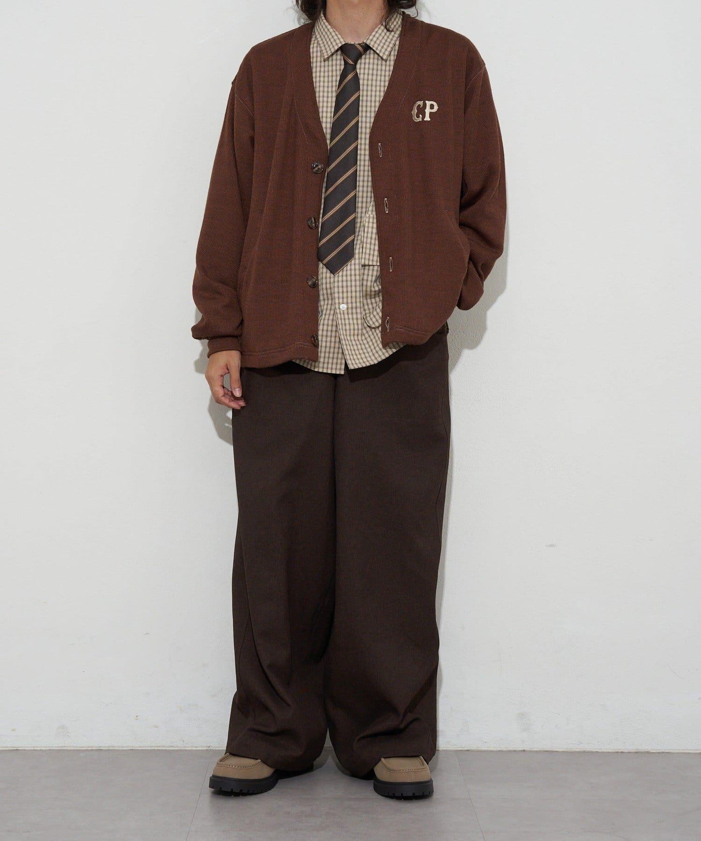 CP標誌縫線開衫